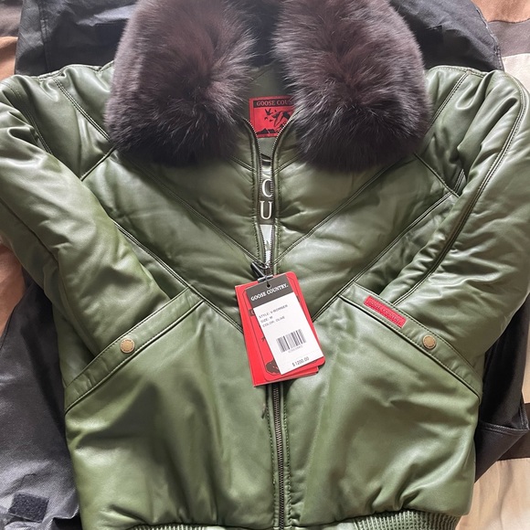 Bomber leather an mink collar jackets 5 meduims one black 2x size - Picture 7 of 7